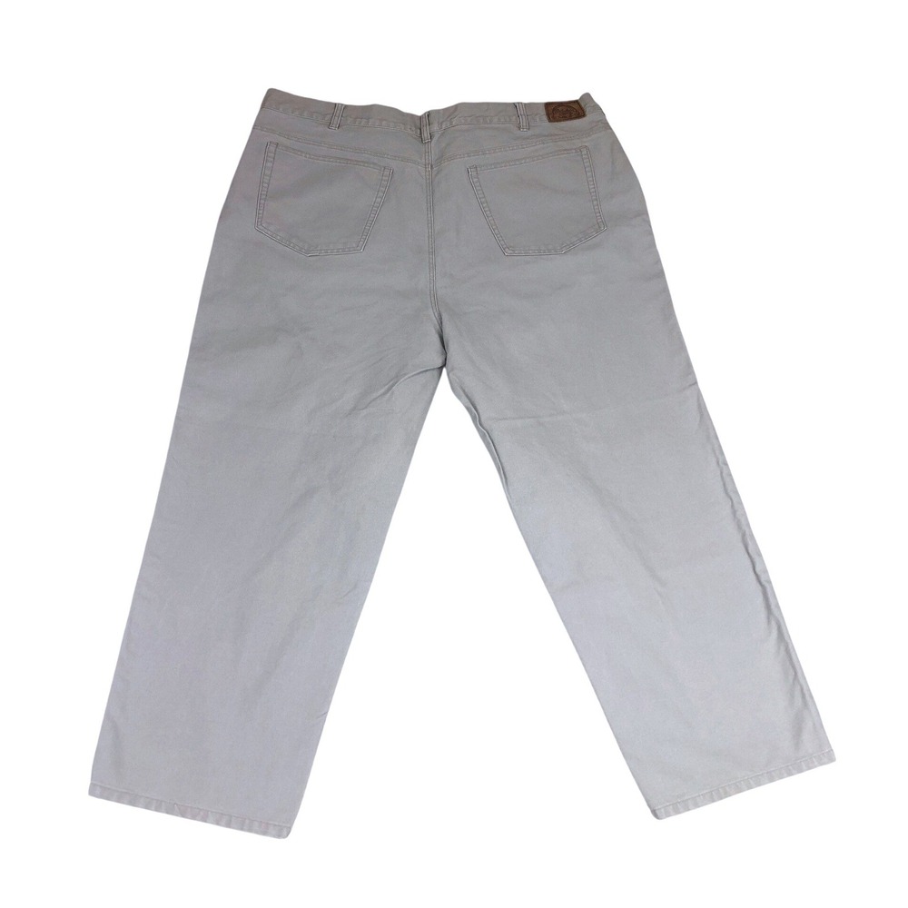 Cabelas Mens 48x30 Light Gray Cotton Canvas Work Pants Straight Leg Outdoor Gear - Picture 2 of 9